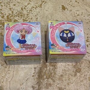 NEW Rare Sailor Moon 20th Atsumete Figure Chibi Usa and Luna P Ball